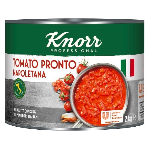 크노르 토마토 프론토 2kg - 크노르 토마토 프론토 소스는 이탈리아 제철 플럼토마토를 수확 후 24시간 내 손질하여 캔에 담아 요리에서 신선한 토마토의 맛을 살릴 수 있습니다.